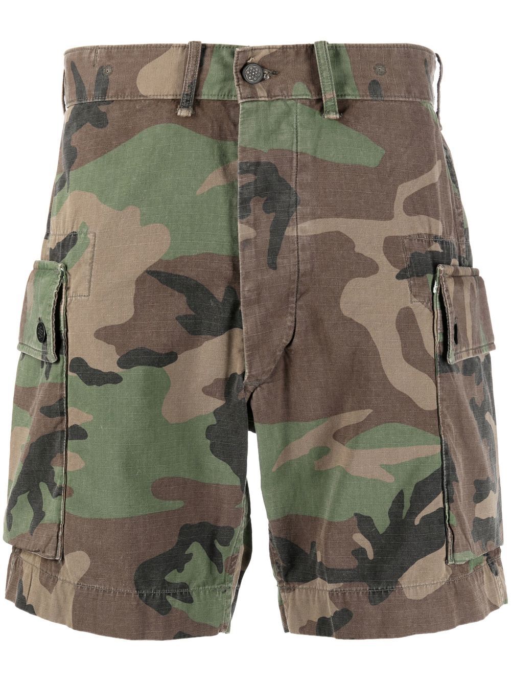Camouflage print chino shorts - Brown