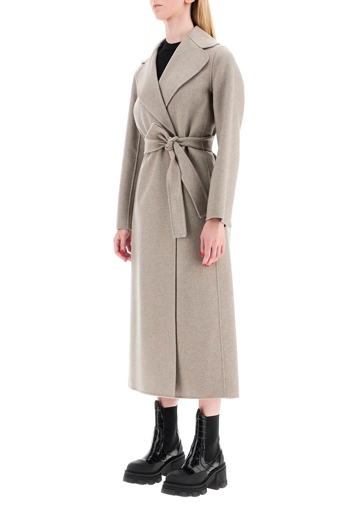 Poldo wrap coat in virgin wool