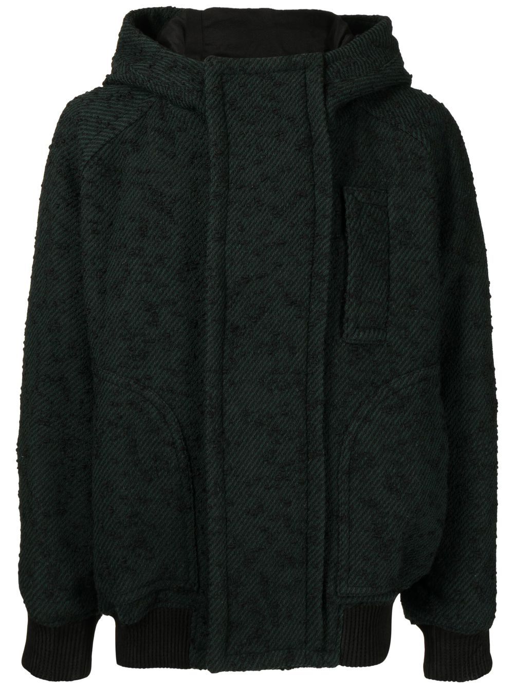 Hooded textured jacket - Green