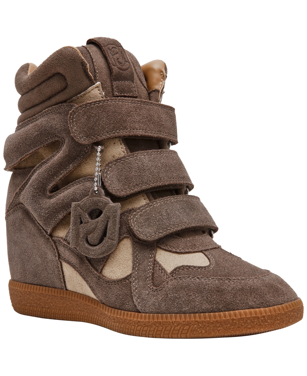Women's Mavis High-Top Lace-Up Wedge Sneakers - Taupe Suede