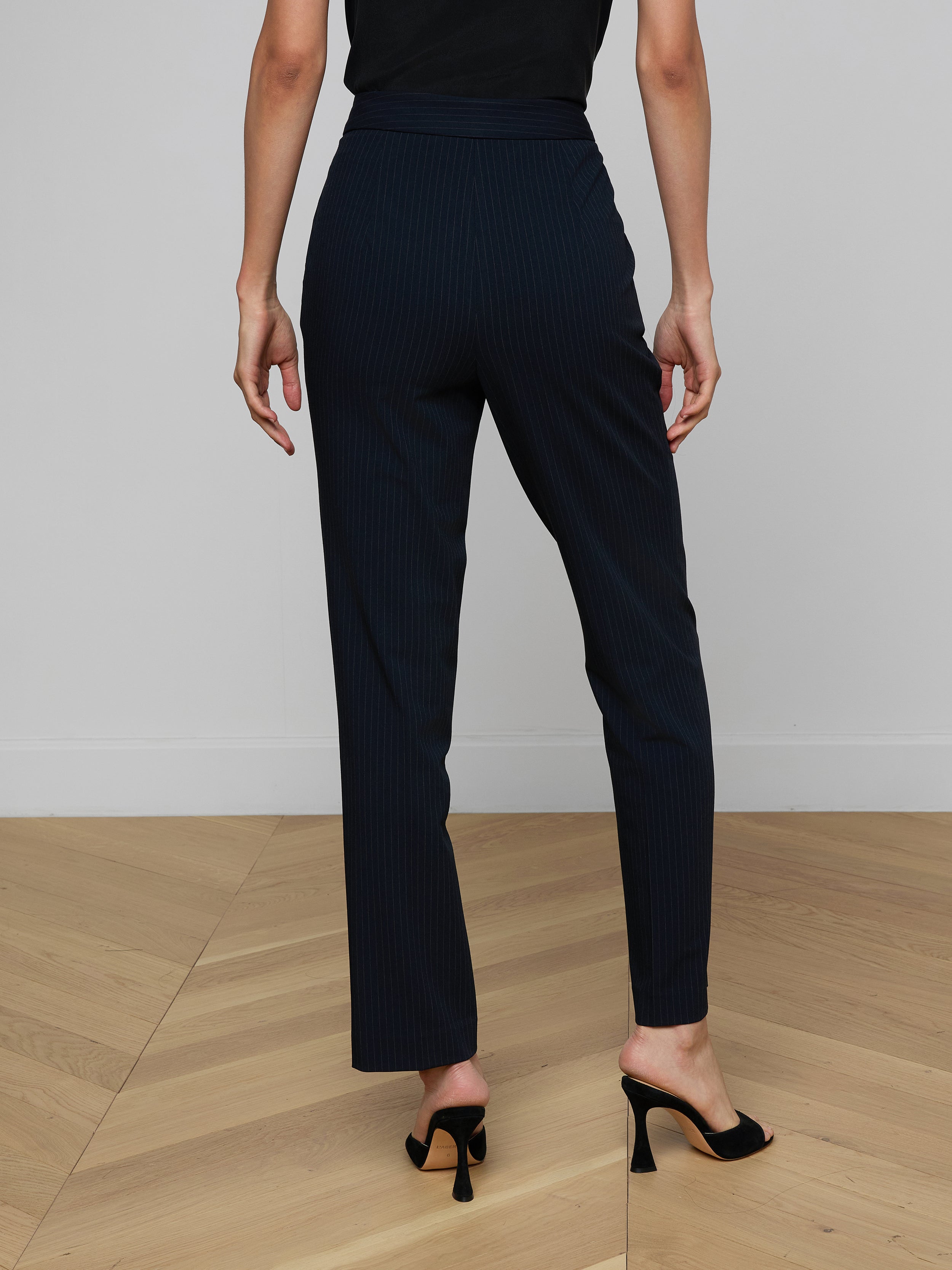 Rebel Pinstriped Trouser In Midnight/ivory Pinstripe