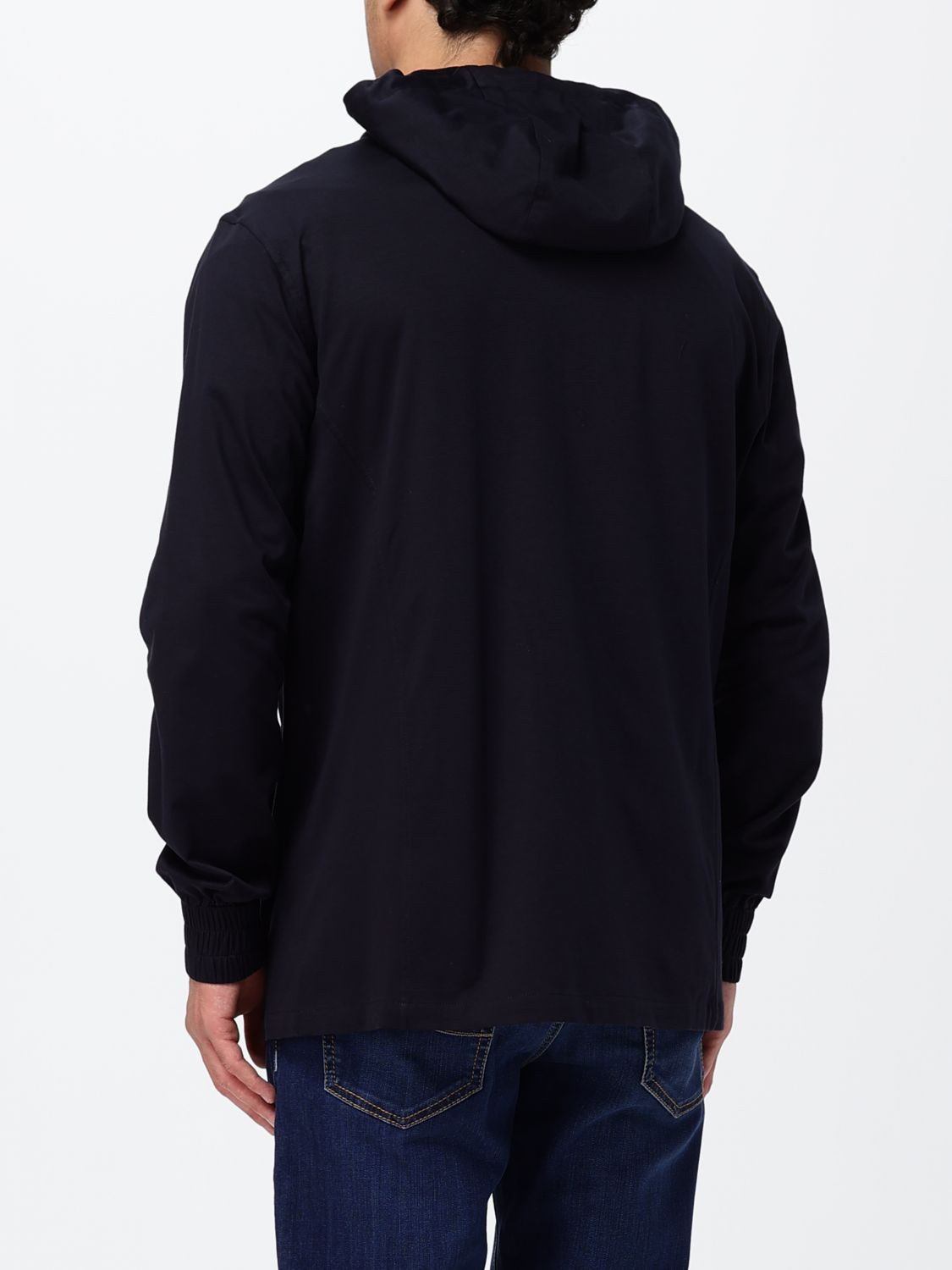 Kiton drawstring zipped hoodie - Blue