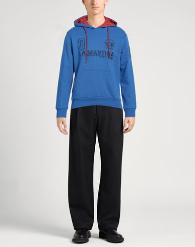 Man Sweatshirt Bright blue Size L Cotton