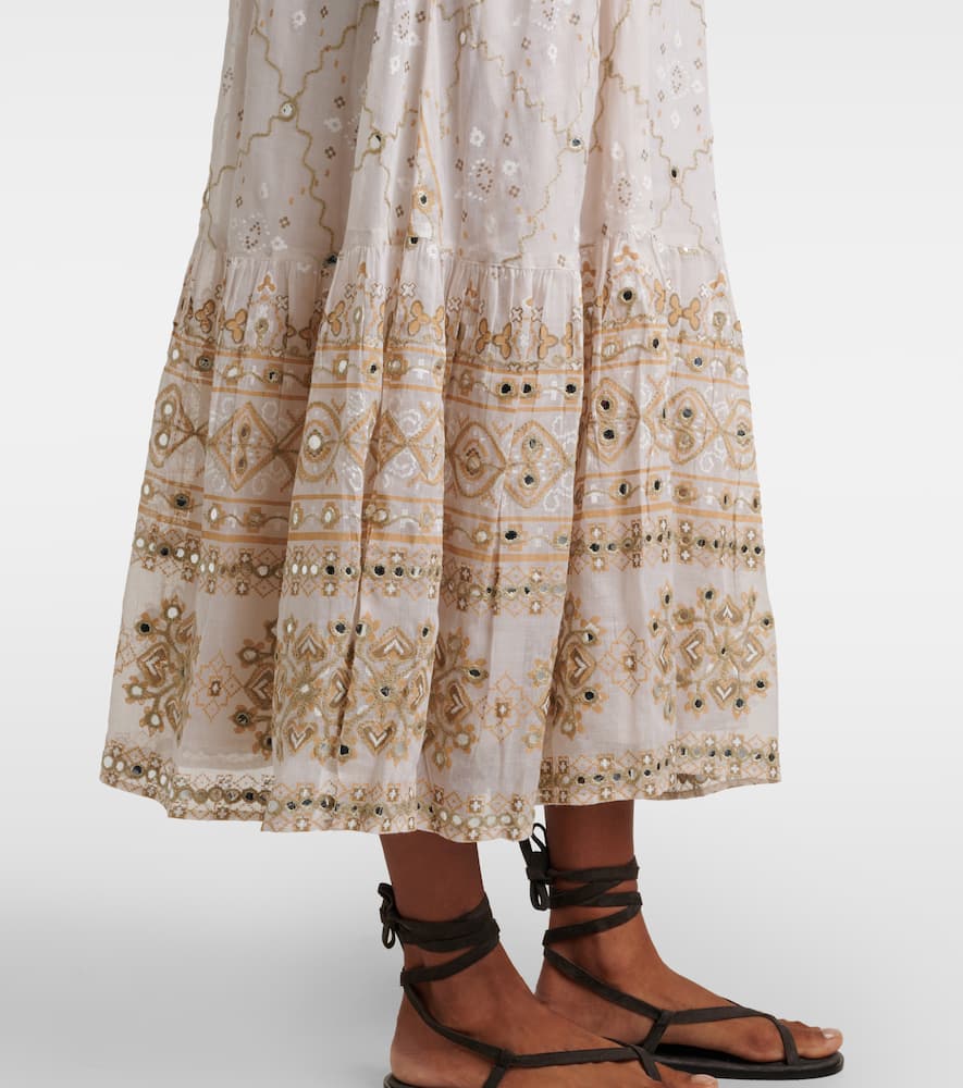 Mosaic printed cotton midi dress