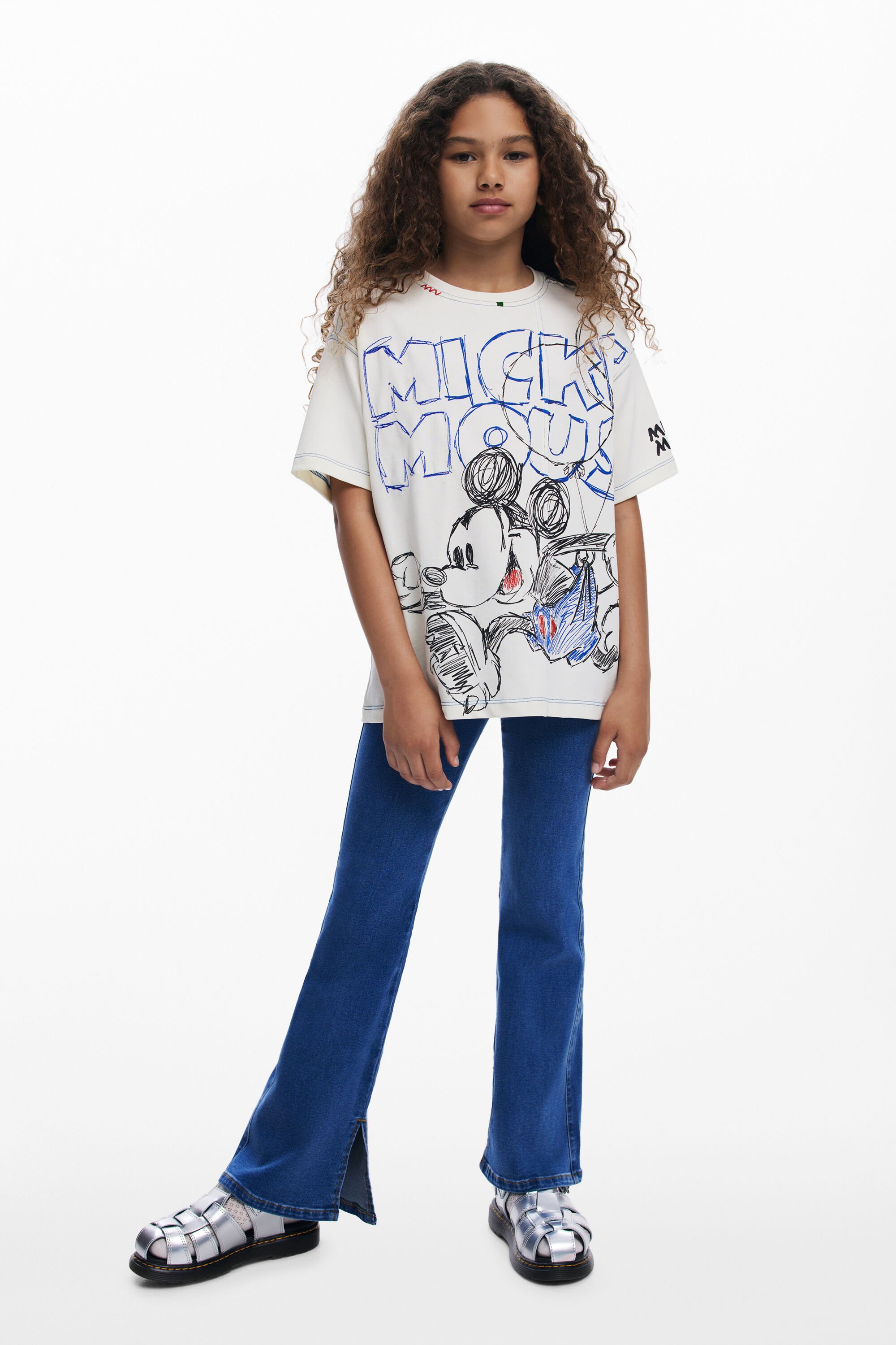 Elastic denim trouser
