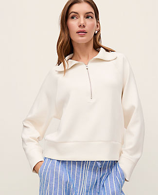 Ann Taylor Weekend Half-Zip Sweatshirt