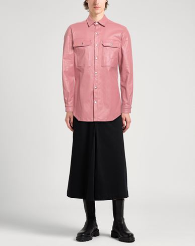 Man Shirt Pink Size 40 Cotton, Elastane