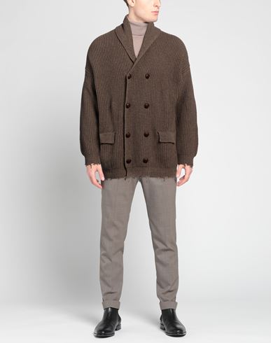 Man Cardigan Khaki Size XL Wool, Viscose, Nylon, Cashmere