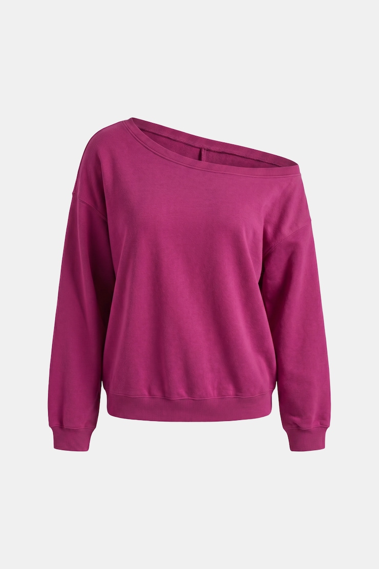SoftTerry™ Off Shoulder Sweatshirt - Pink - Women Clothing