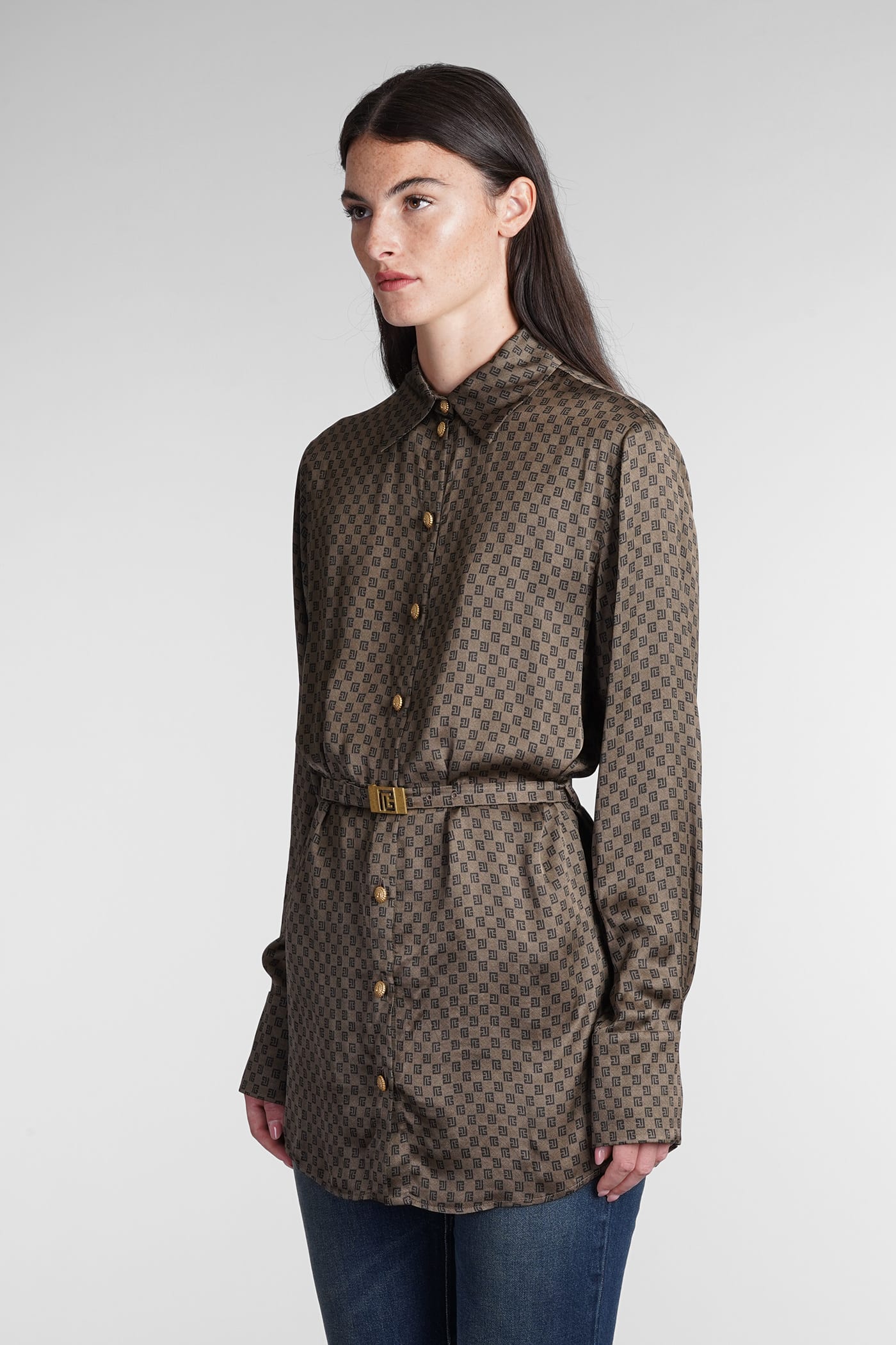 Shirt In Brown Viscose