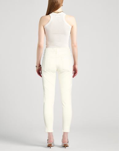 Woman Jeans Ivory Size 25 Organic cotton, Lyocell, Polyester, Elastane