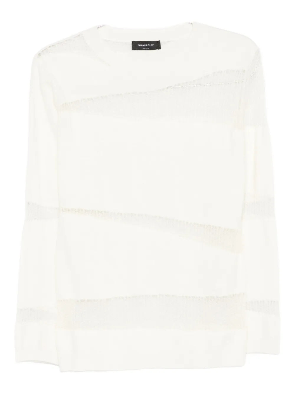 Mesh-Panel Sweater — Off-White