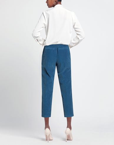Woman Pants Blue Size 6 Cotton, Elastane