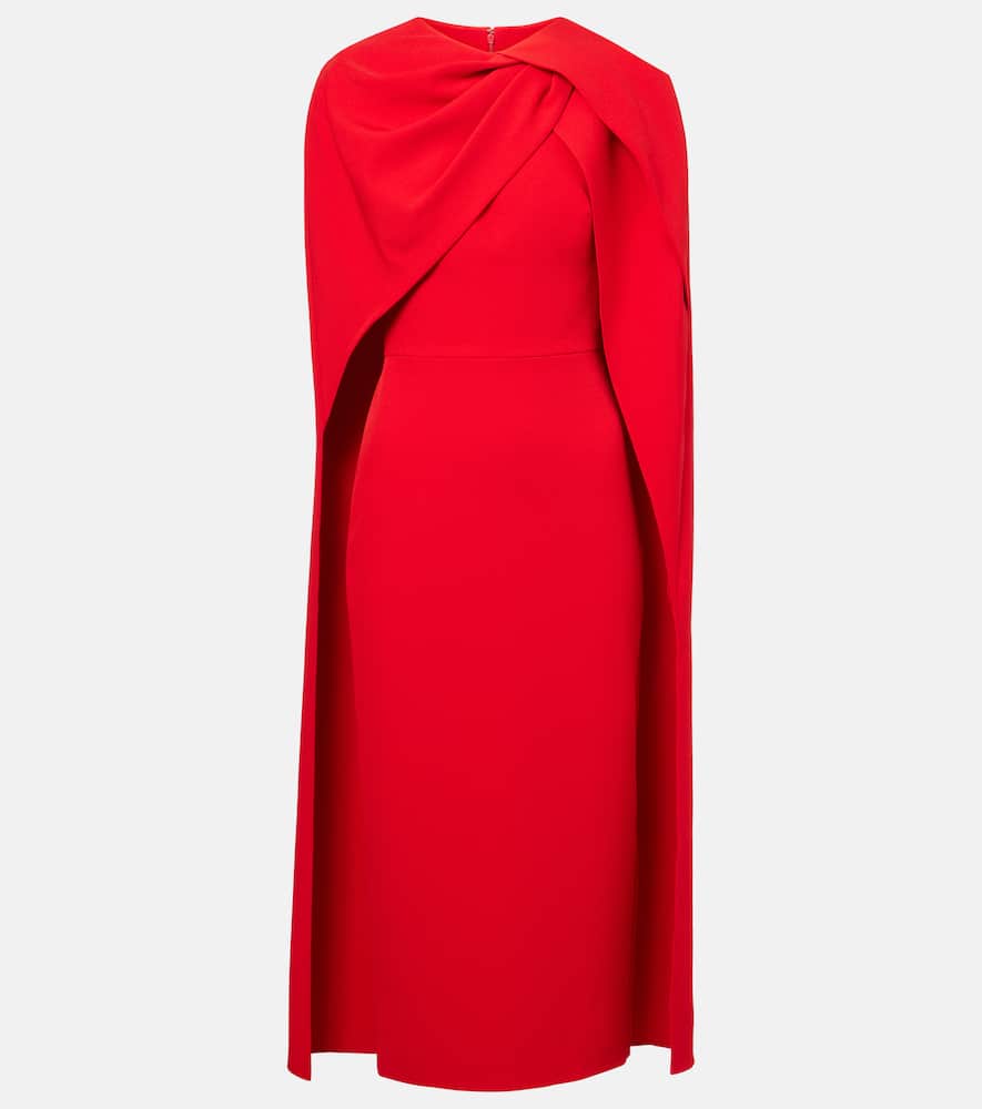 Cape-detail midi dress