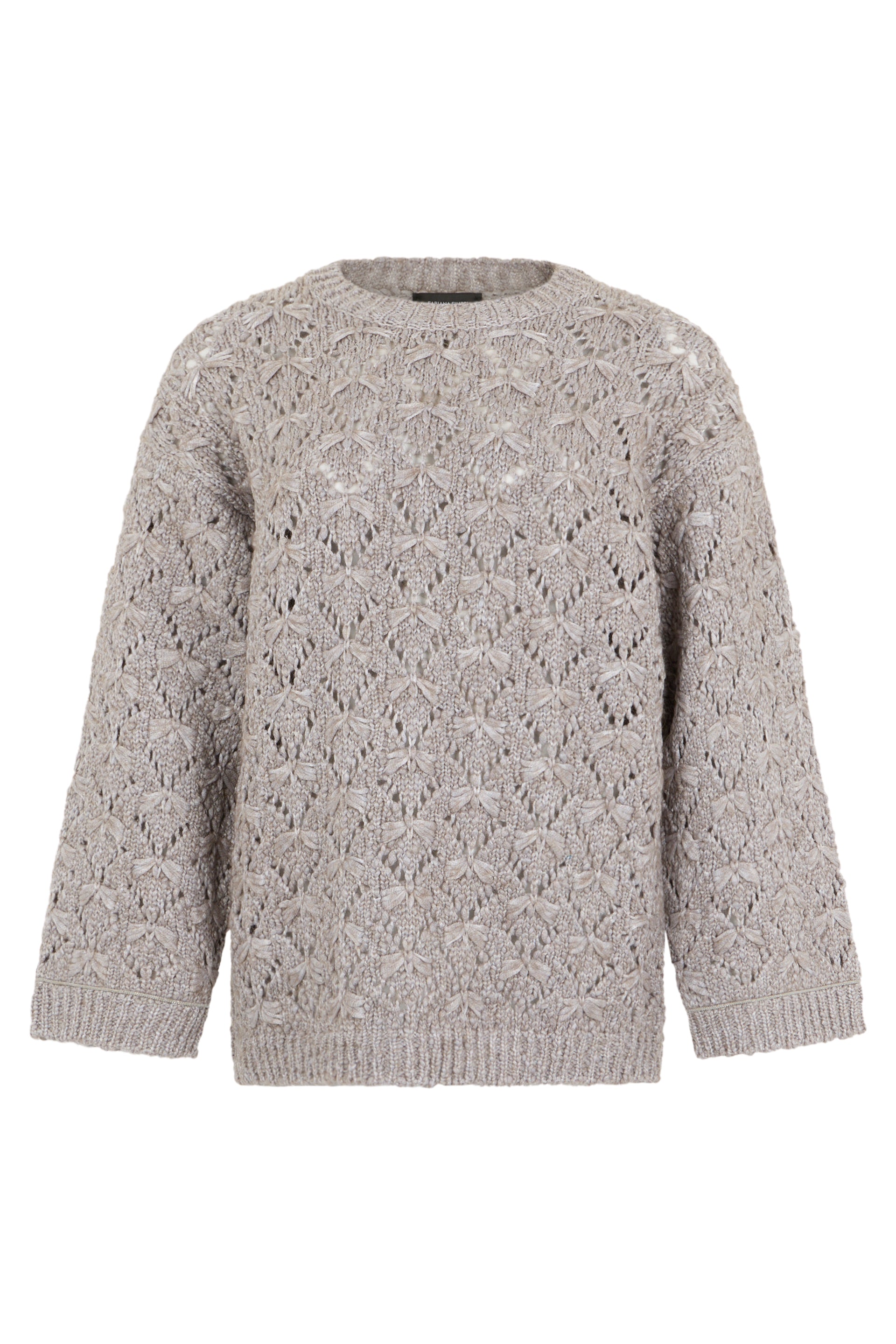 Modern Crew Neck Sweater with Wide Collar
