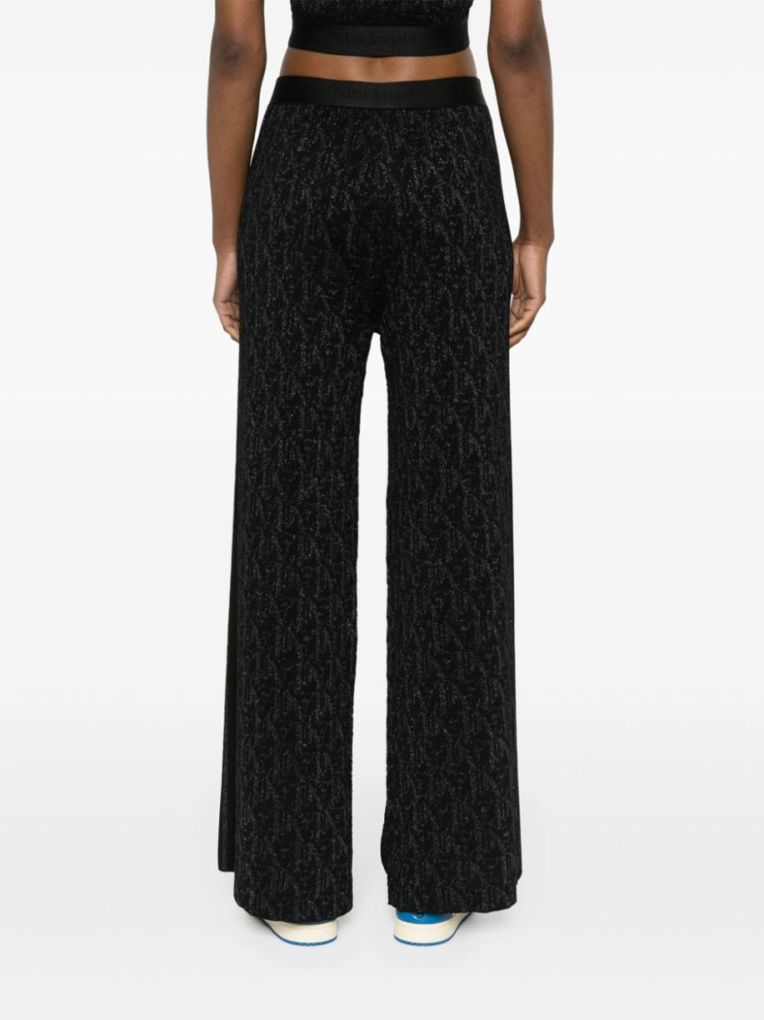Knitted flared trousers - Black