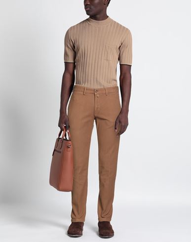 Man Pants Brown Size 38 Cotton, Elastane