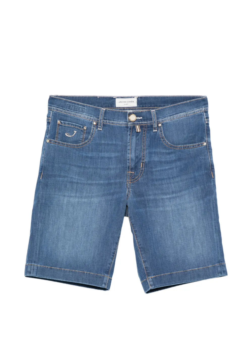 Logo-Patch Denim Shorts — Blue