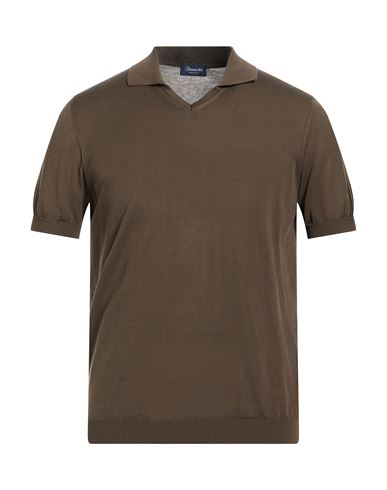 Man Sweater Chocolate brown Size 36 Cotton