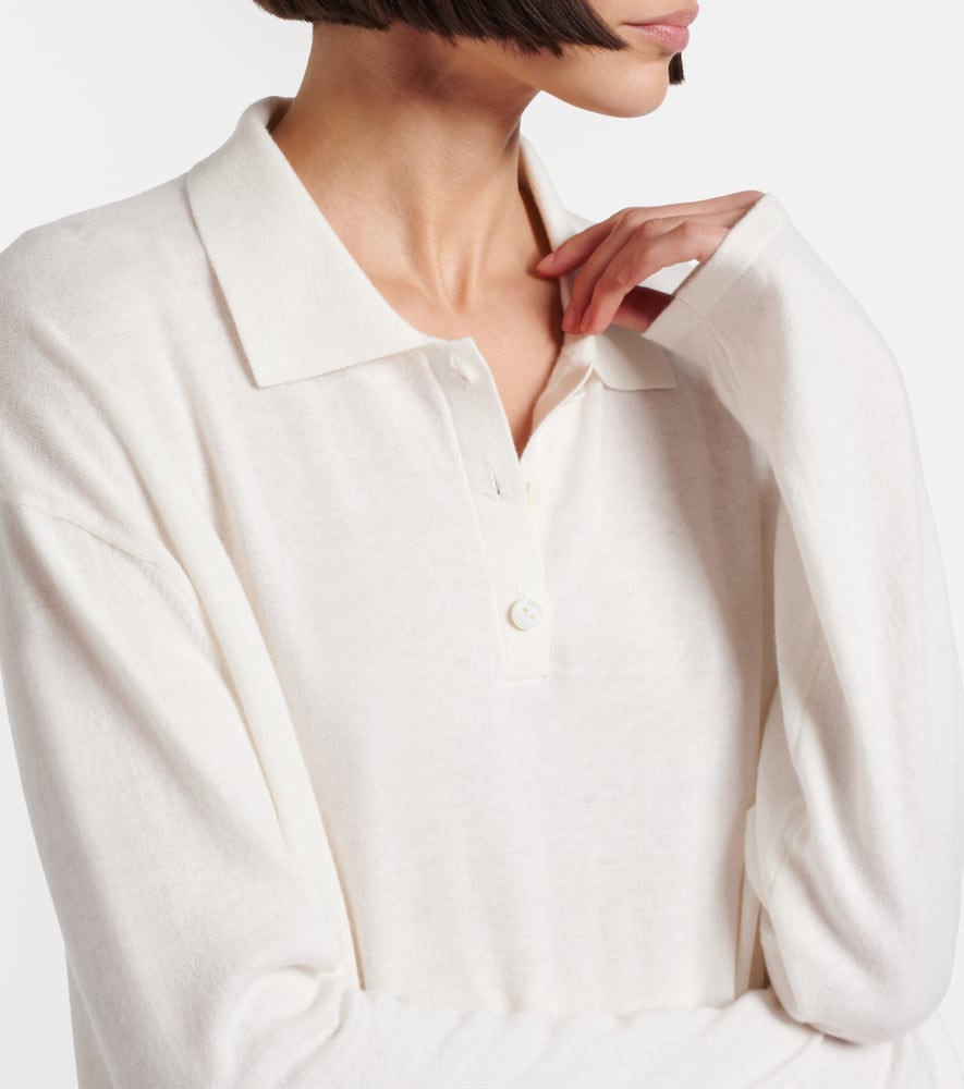 Caisa cotton and cashmere polo sweater