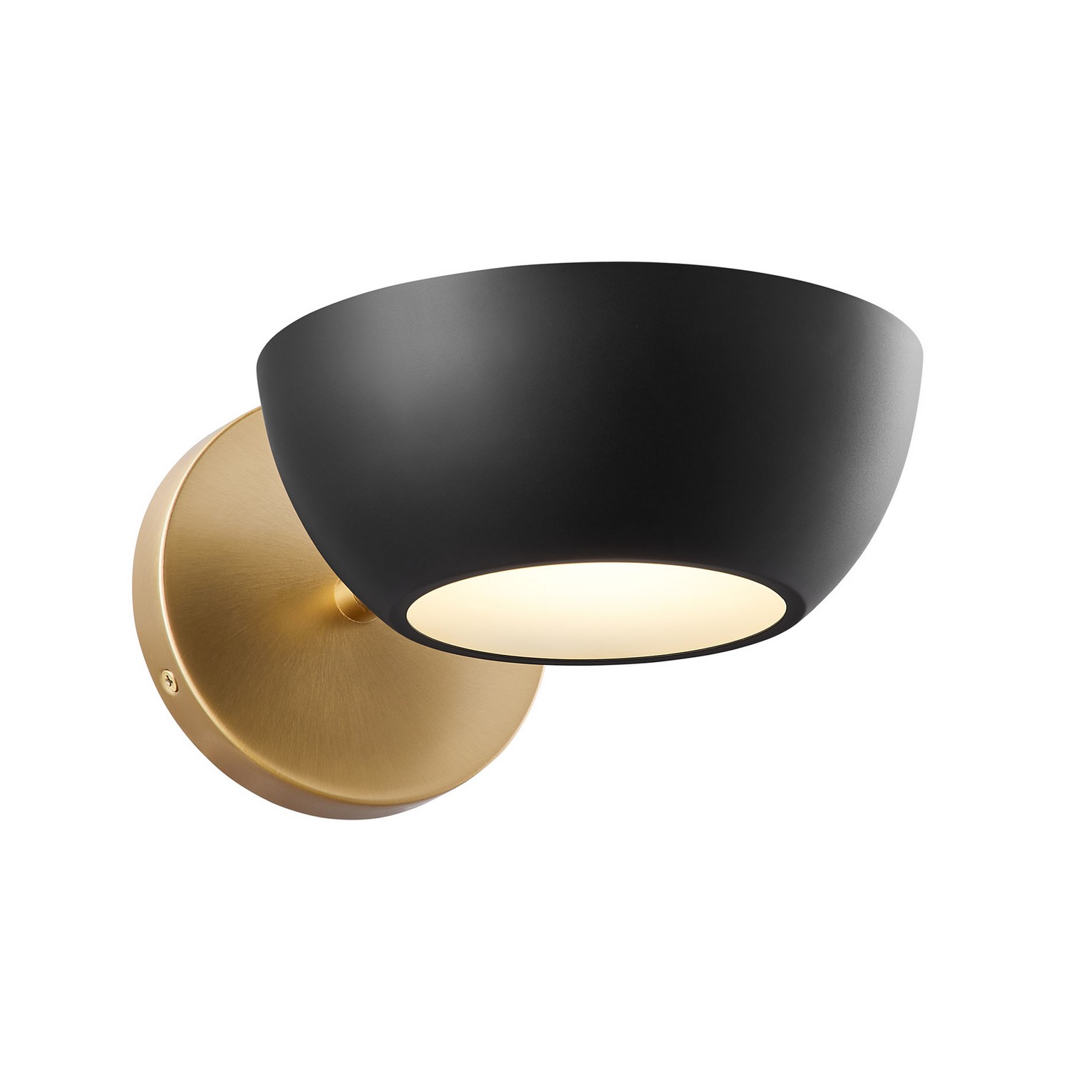 Wall Sconce in Matte Black and Natural Bra