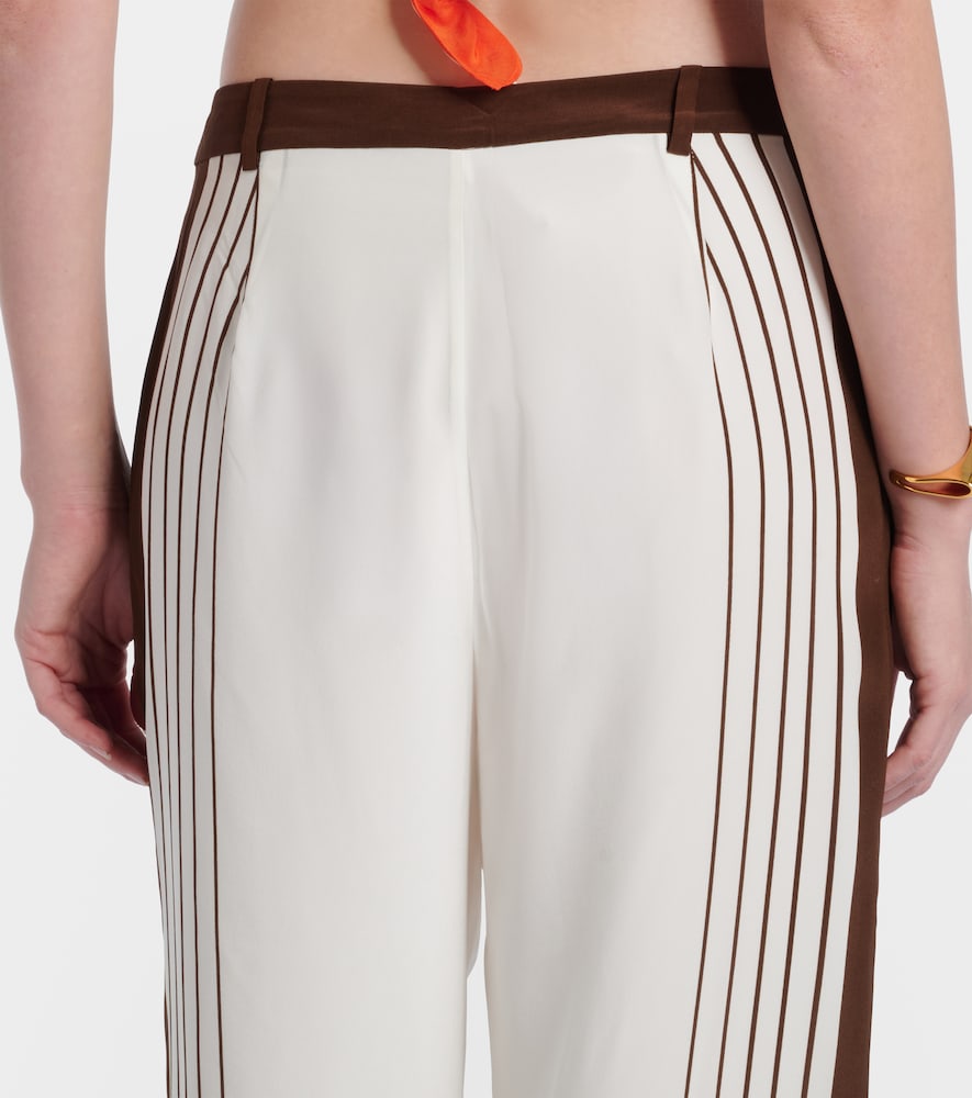 Destino striped silk wide-leg pants