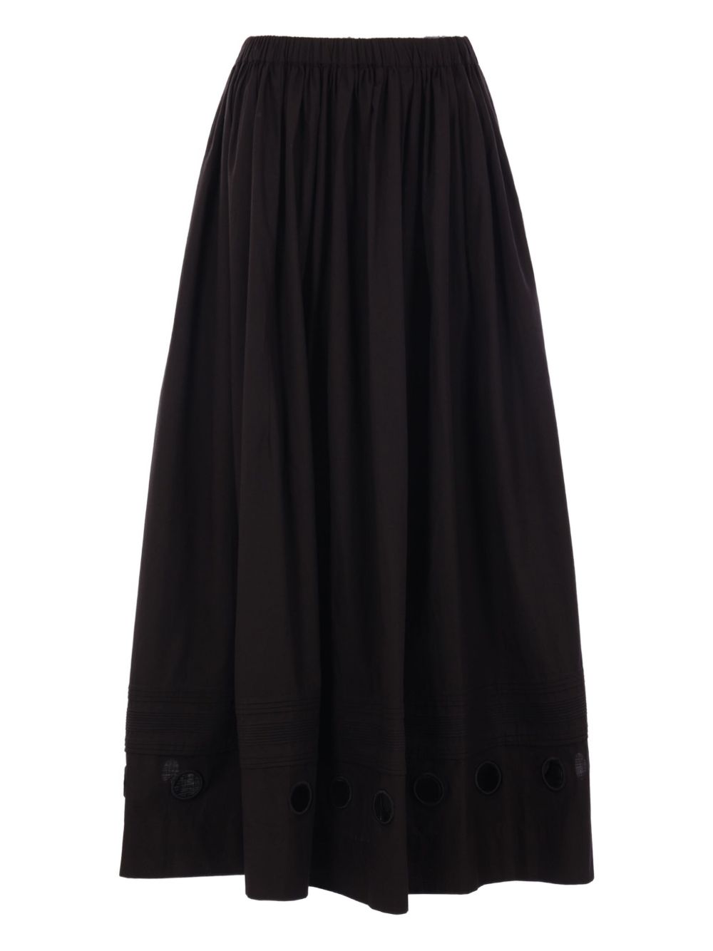 Eyelet-detail poplin skirt - Black