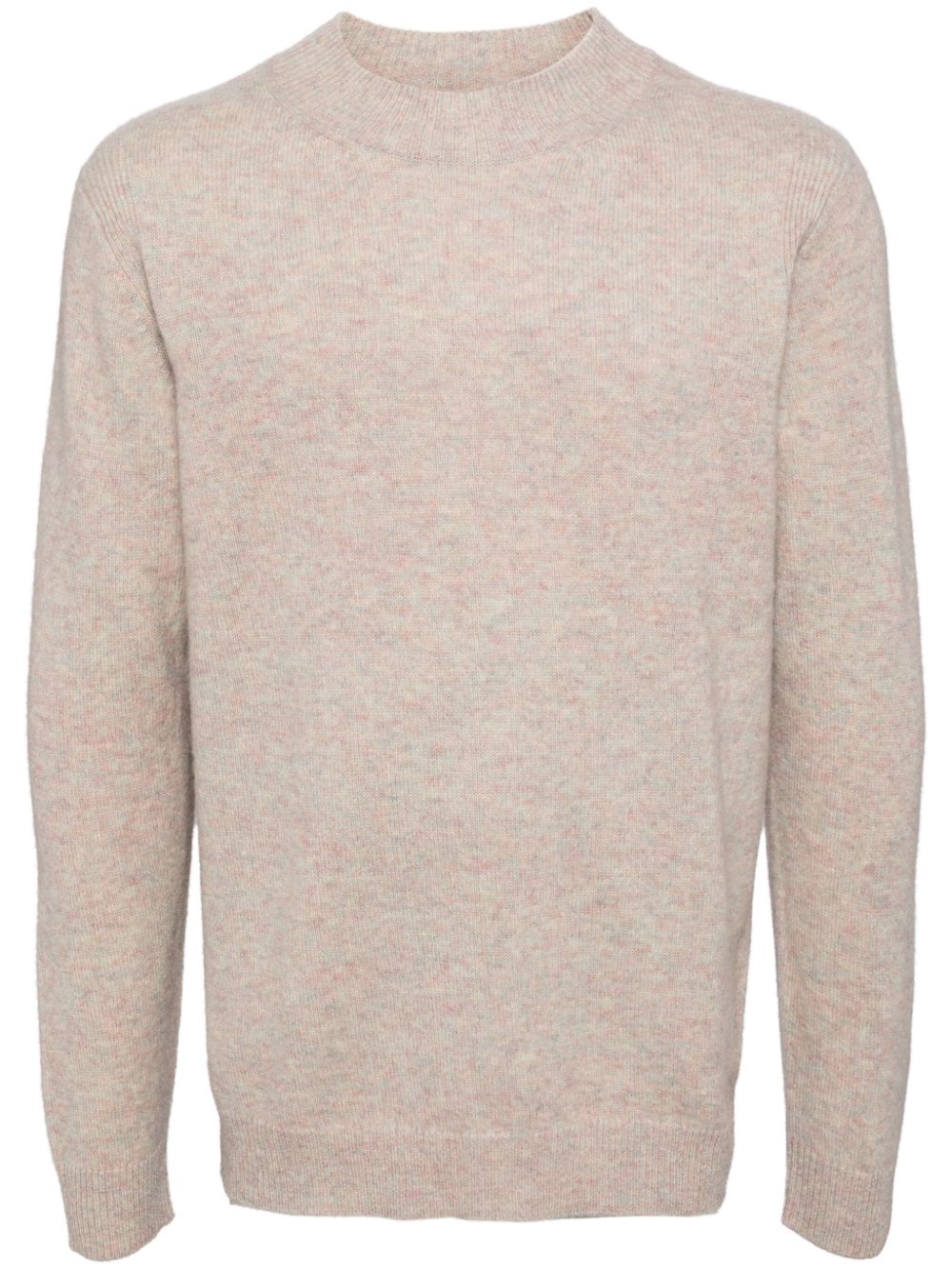 Mock-neck wool-blend jumper - Neutrals