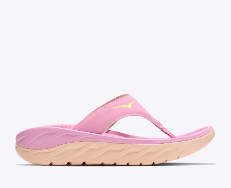 HOKA Women's ORA Recovery Flip-Flops in Bubble Gum/Tangerine Glow