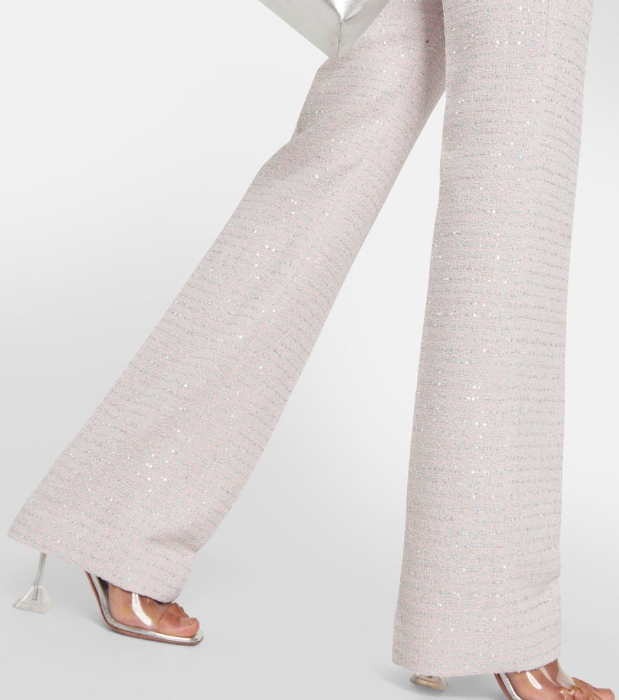 Sequined mid-rise straight pants