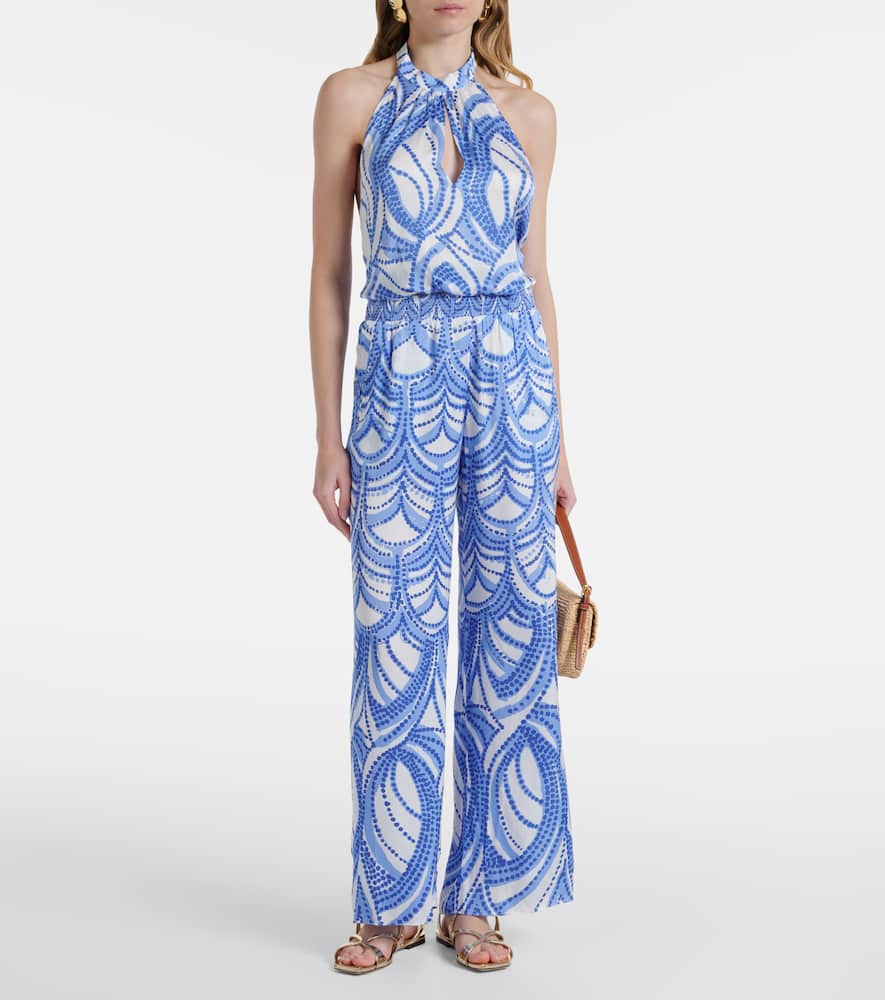 Cecile printed wide-leg pants