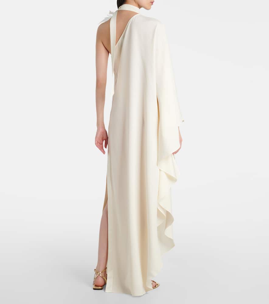 Bolkan Garden feather-trimmed maxi dress
