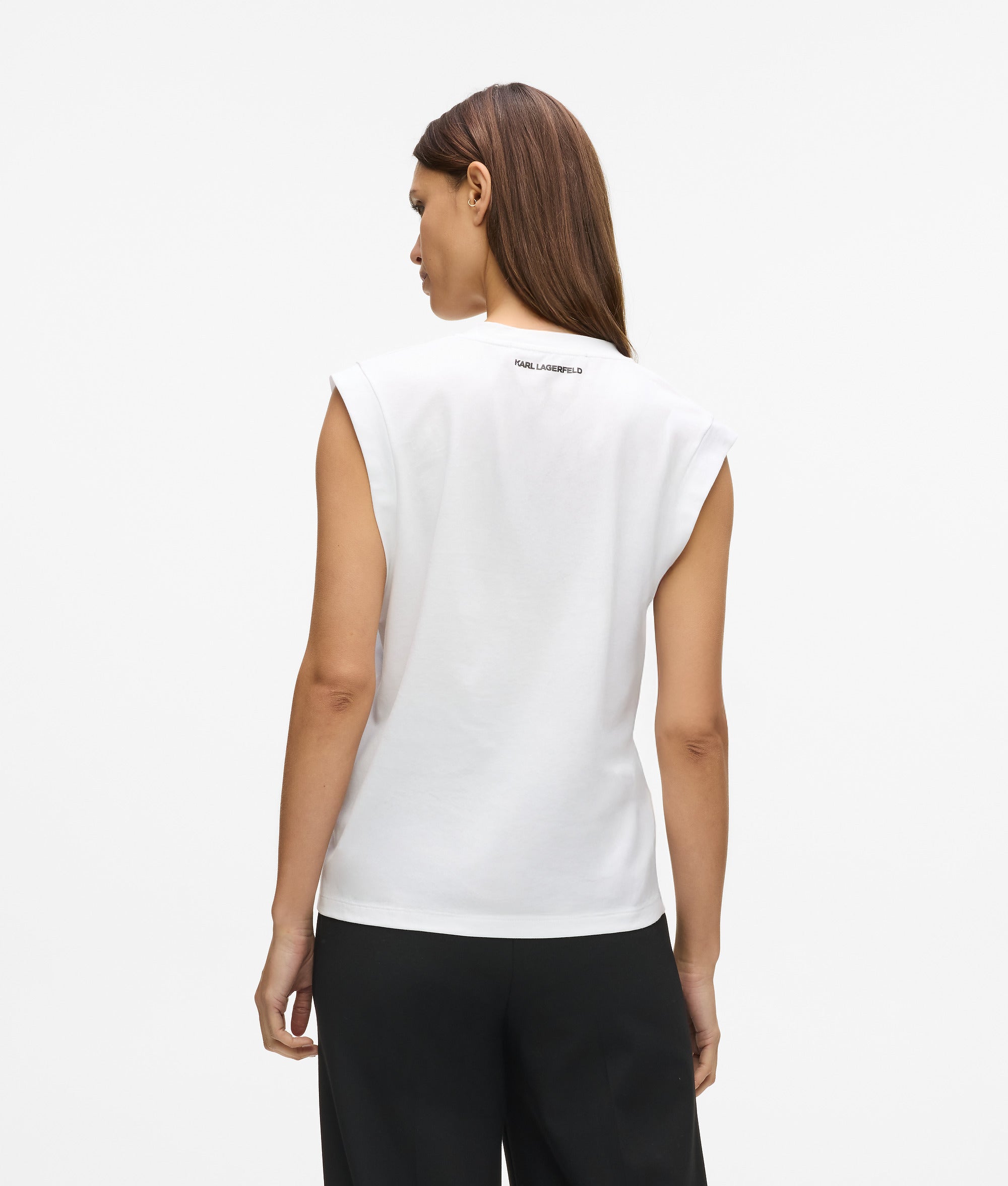 Karl Lagerfeld - Ikon Tanktop Mit V-ausschnitt, Damen, Weiss, Größe