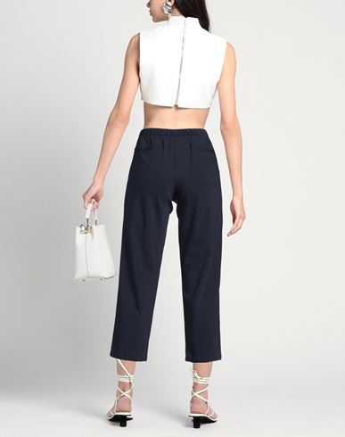 Woman Pants Navy Size 10 Virgin Wool, Elastane