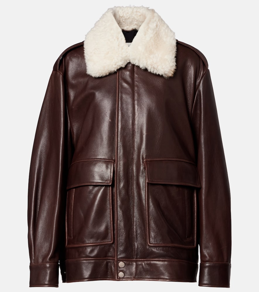 Drey shearling-trimmed leather jacket