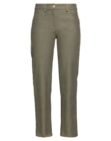 Virna Drò Woman Jeans Military green Size 4 Cotton, Elastane