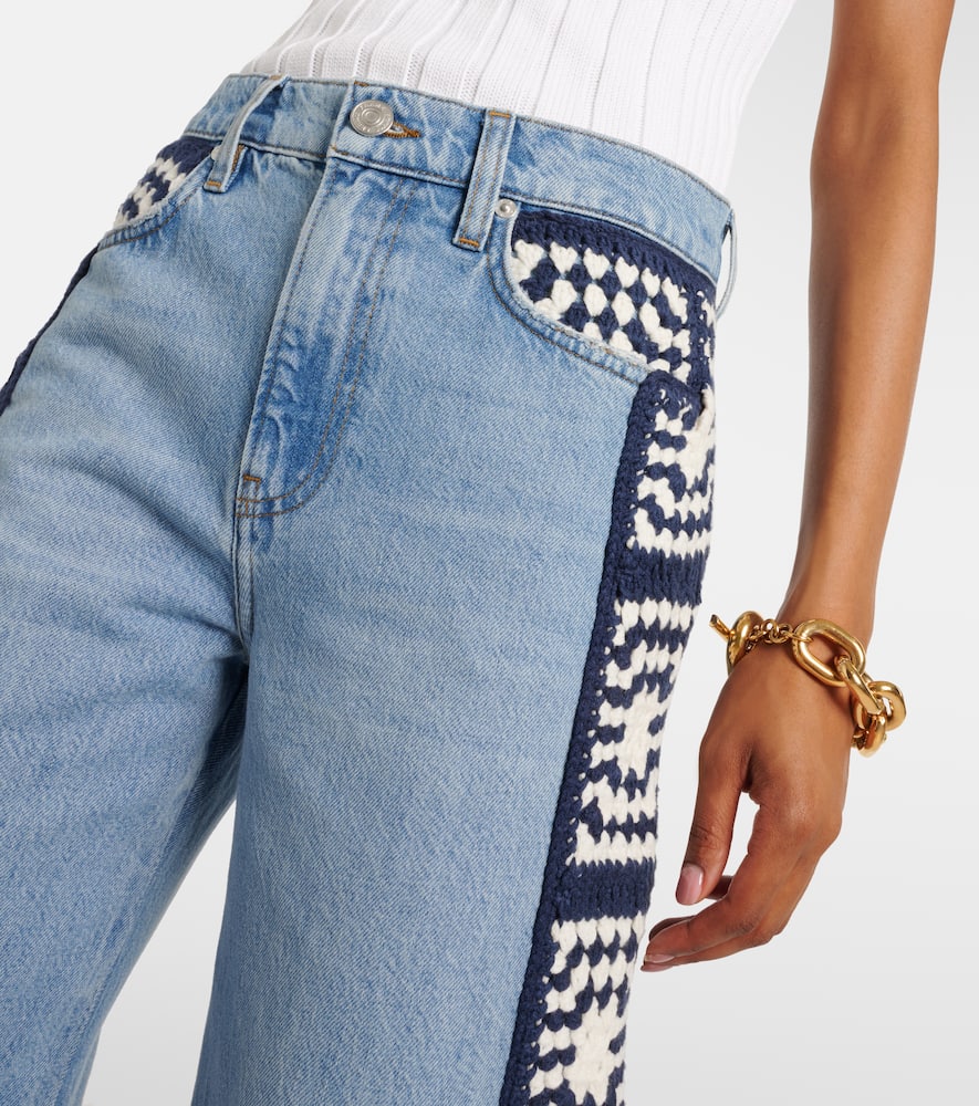 Le Jane Crop Crochet straight jeans
