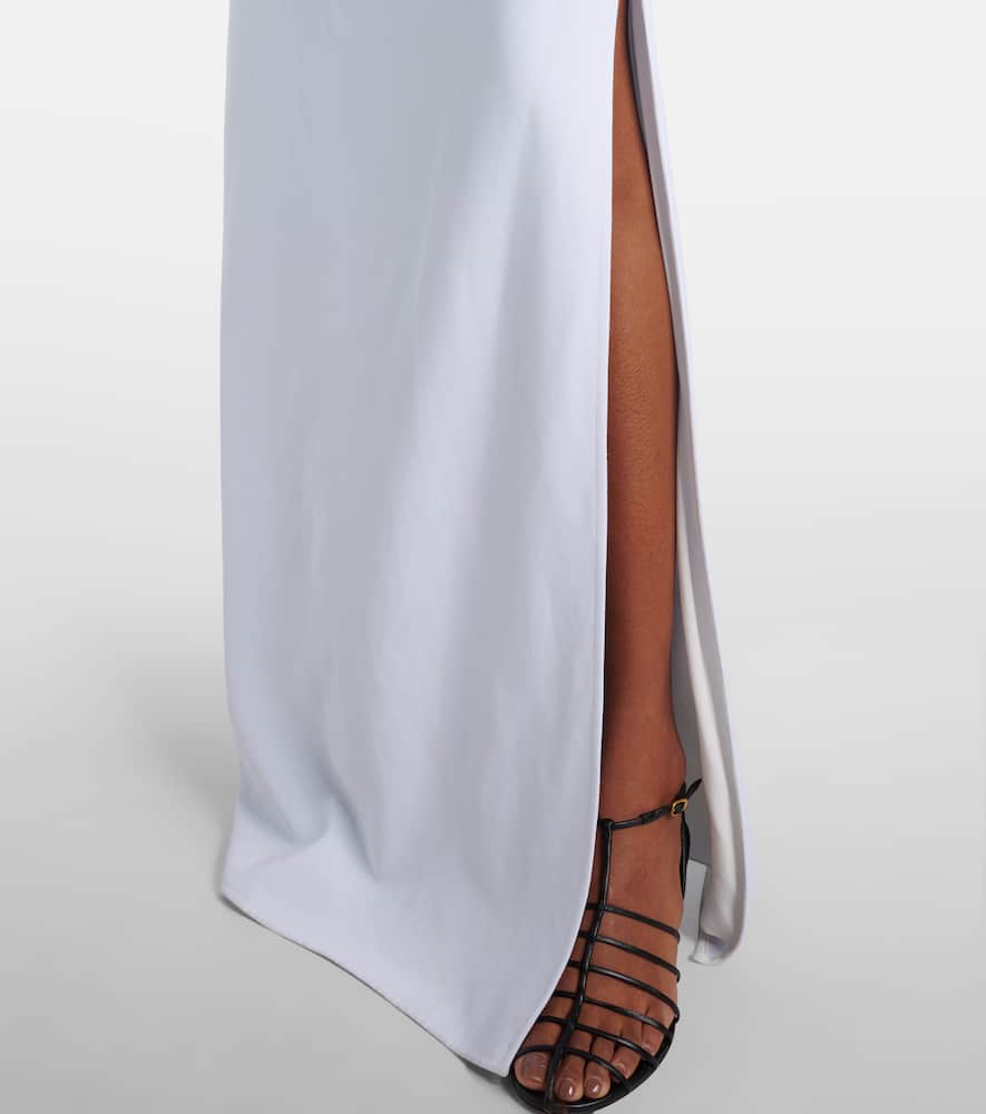 Devyn crêpe draped maxi dress