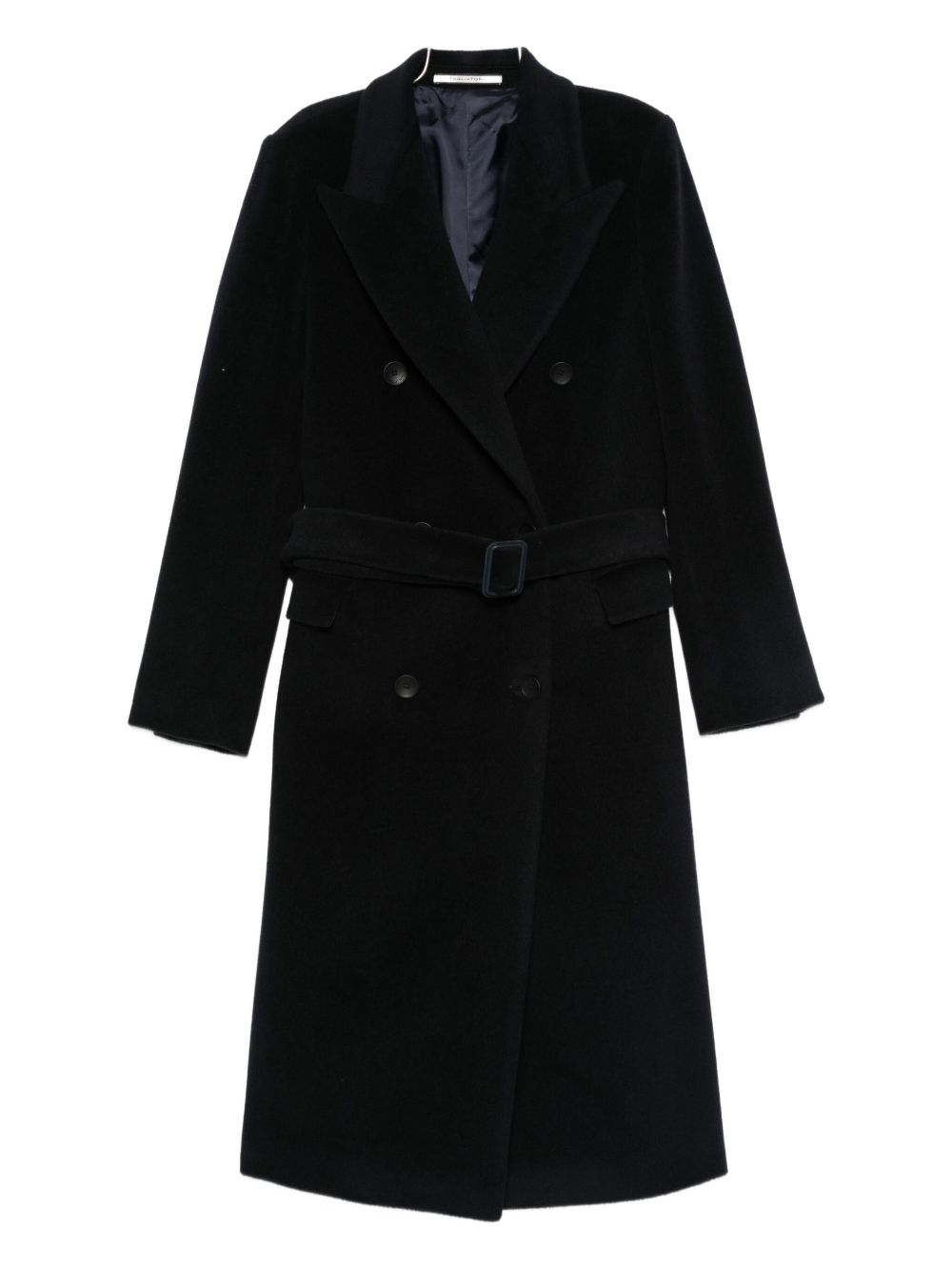 Wool Double-Breasted Coat — Black