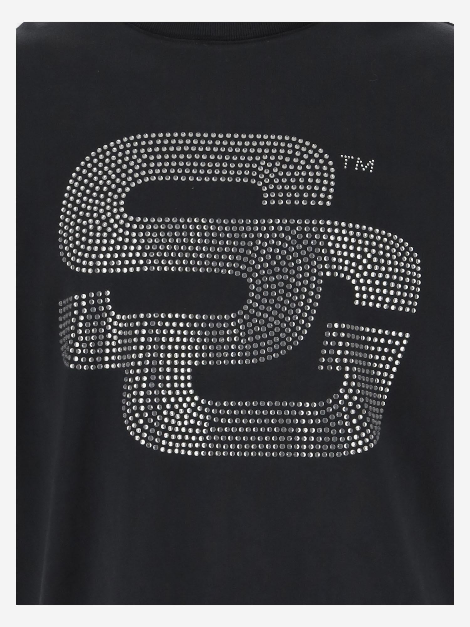 Rhinestone Logo T-Shirt — Black
