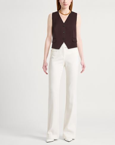 Woman Tailored Vest Chocolate brown Size M Polyester, Viscose, Elastane