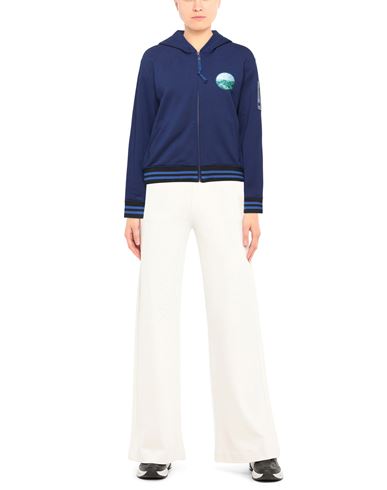Woman Sweatshirt Blue Size XS Cotton, Polyester, Nylon