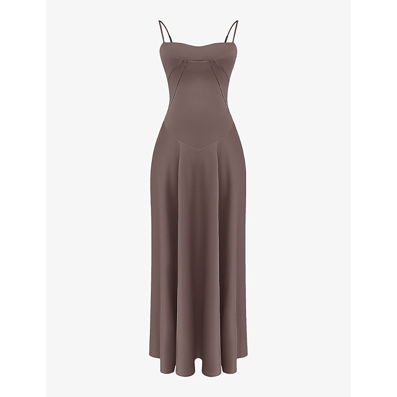 Womens Smoke Anabella Lace-up Satin Maxi Dress 