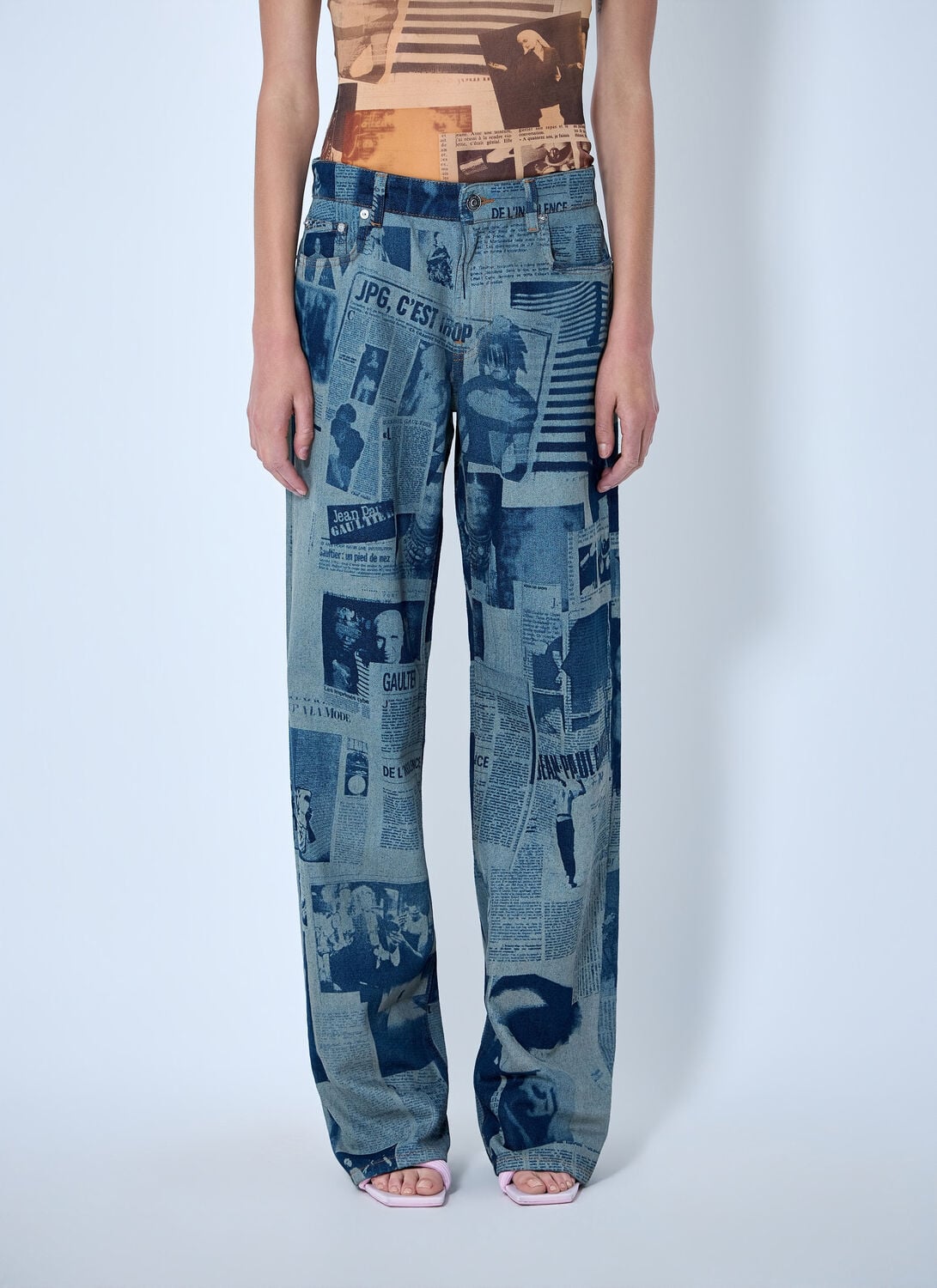Newspaper Print Jeans