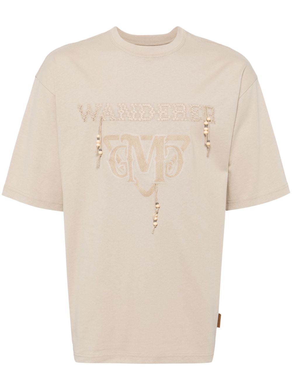Embroidered cotton t-shirt - Grey