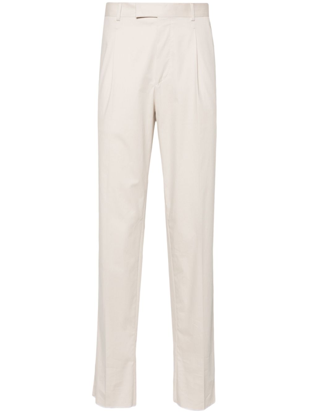 Mid-rise poplin chino trousers - Neutrals