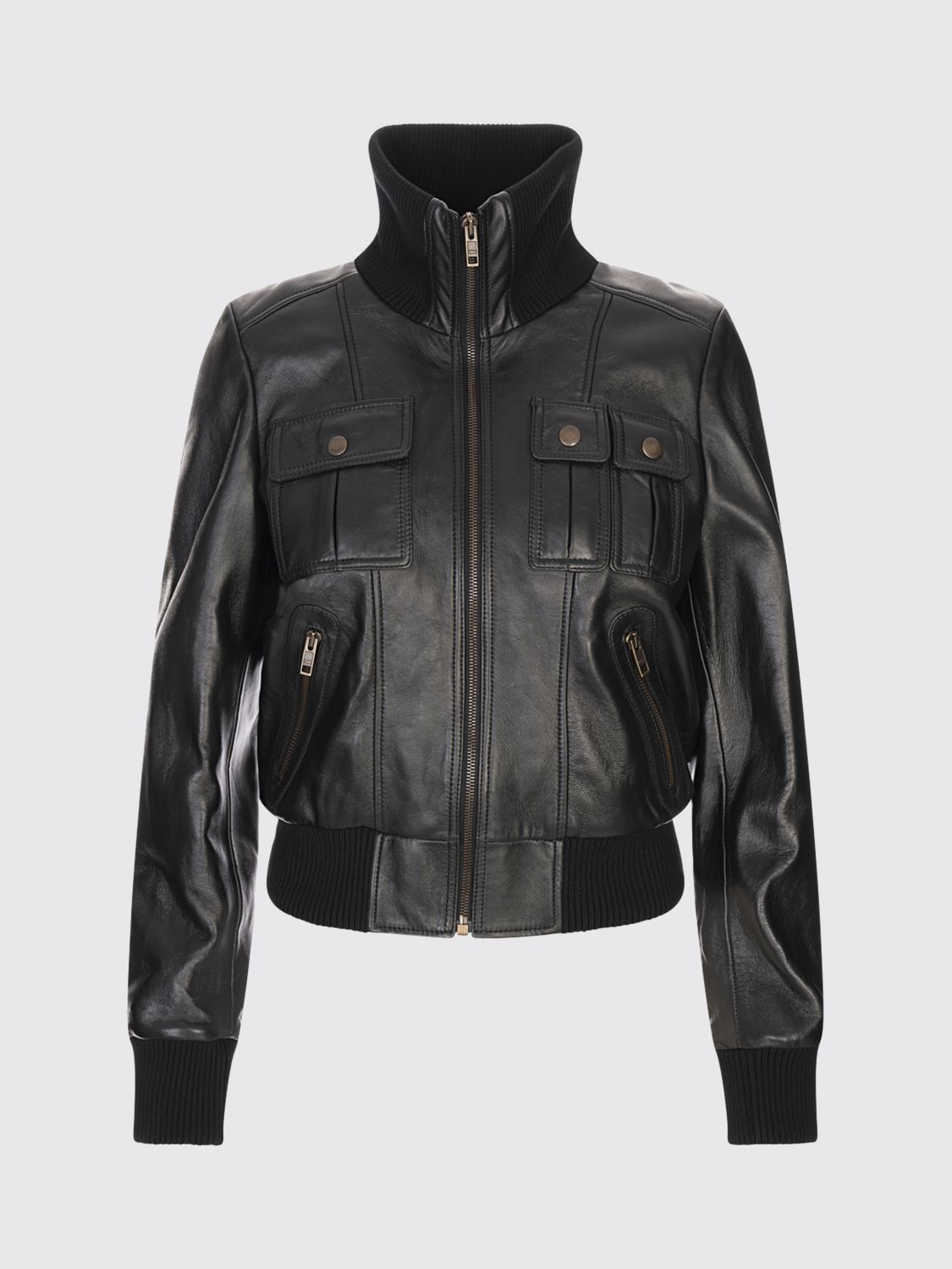 Pocket-detailed bomber jacket - Black