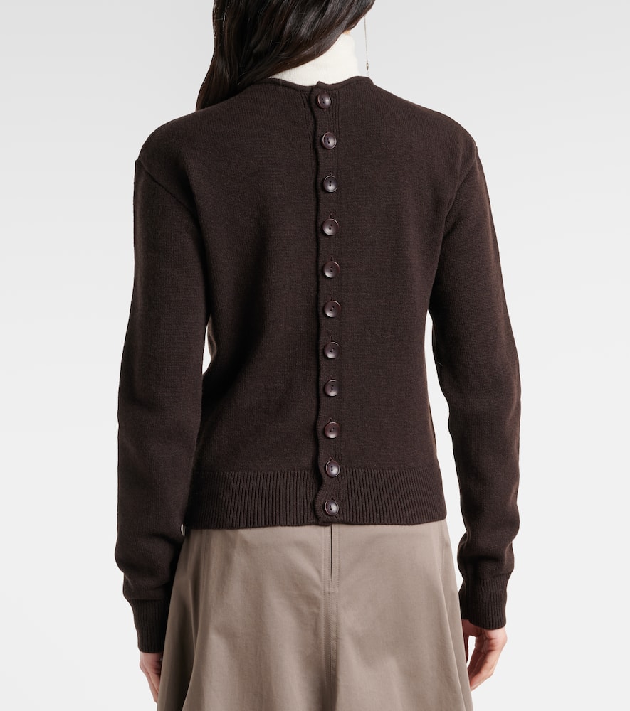 Reversible wool and cashmere cardigan