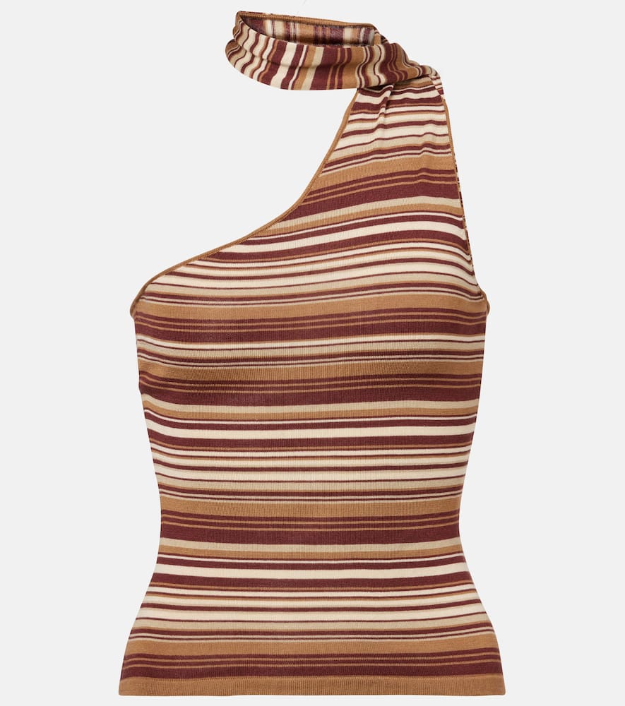 Aya Muse Scarf-detail knitted silk-blend top