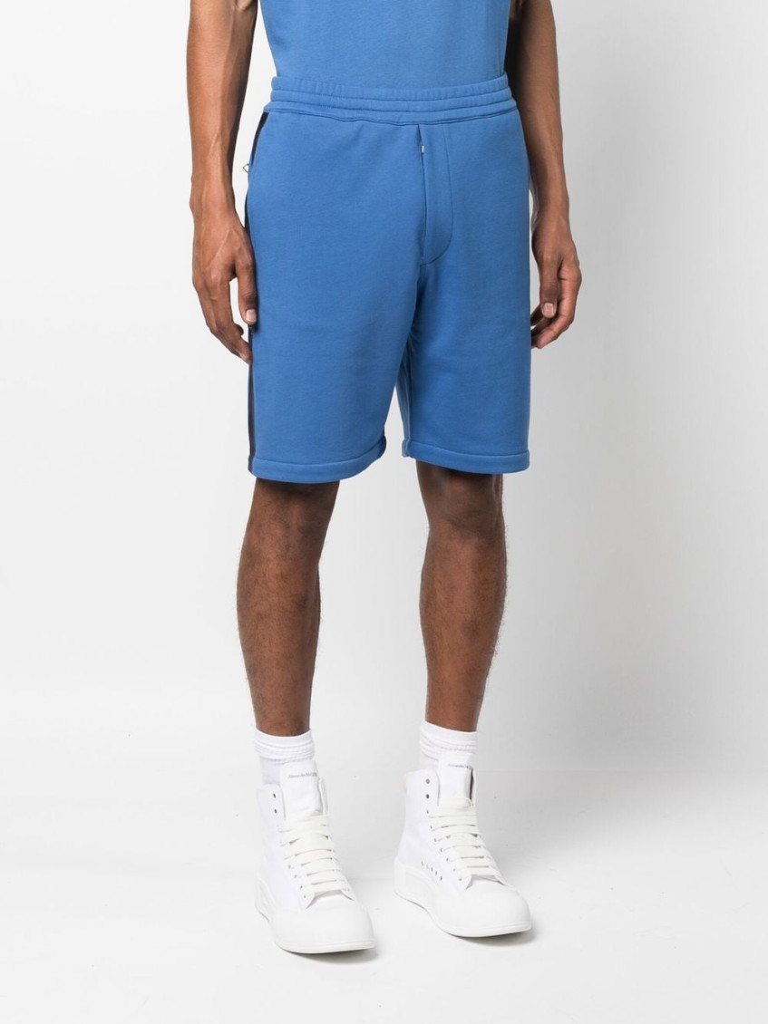 Logo-tape Elasticated Waistband Jersey Shorts